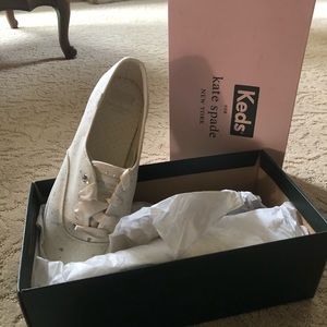 Kate Spade Keds White Glitter Sneakers